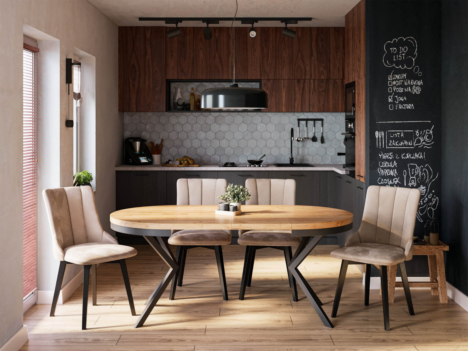 Okrągłe stoły z metalowymi nogami: styl i praktyczność w jednym glowne stol okragly rozkladany 90 170 metal z obrecza dab craft zloty rozlozony