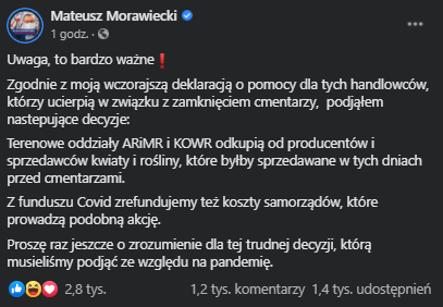 INTERWENCYJNY SKUP ZNICZY - Morawiecki zamyka cmentarze i Skarb Państwa odkupi kwiatki oraz znicze 1 image 27