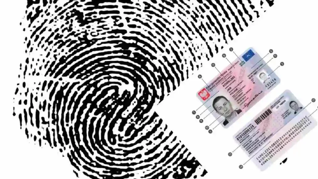 nowe dowody osobiste odcisk palca na dokumencie
